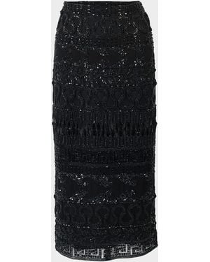 Carolina Herrera Crystal Embellished Midi Skirt - Black
