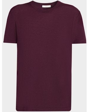 Co. Fine Cashmere Knit Short-Sleeve Shirt - Purple