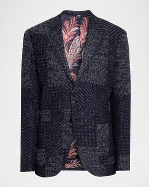 Etro Apos;S Patchwork Knit Two-Button Sport Coat - Natural