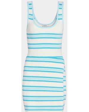 Jonathan Simkhai Marston Striped Cotton-Blend Mini Dress - Blue