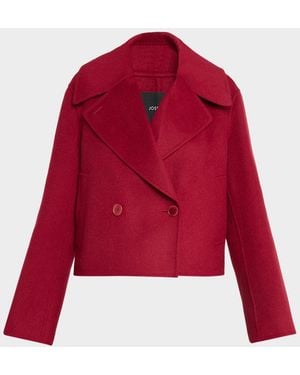 JOSEPH Delano Cropped Double-Faced Jacket - Red