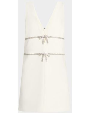 Cinq À Sept Chani Crystal Bow Mini Dress - Natural