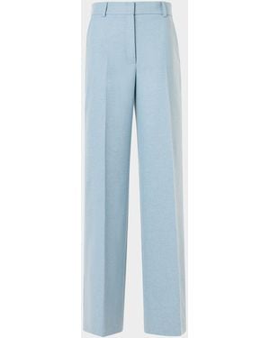 Akris Punto Chiaro Wool Flannel Pants - Blue