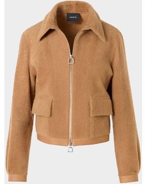 Akris Sady Lamb Shearling Short Jacket - Brown