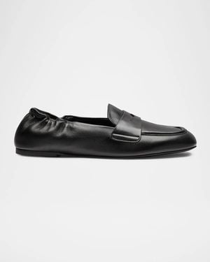 Stuart Weitzman Bryant Leather Penny Loafers - Black
