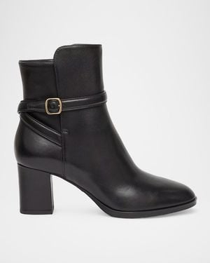 Santoni 65Mm Leather Ankle Boots - Black