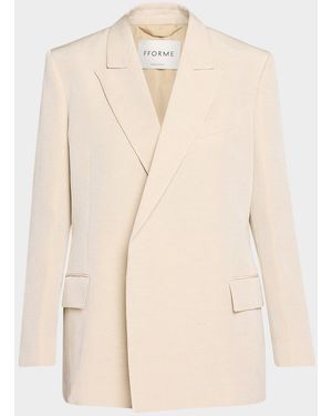FFORME Winslow Double-Breasted Linen Jacket - Natural