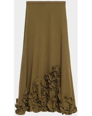 Ulla Johnson Heloise Jersey Wool Midi Skirt - Green
