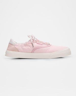 Moncler Vera Leisure Suede Low-Top Sneakers - Pink