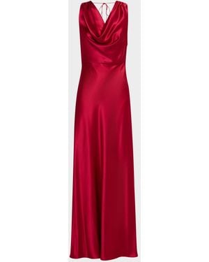 MILLY Elsa Satin Cowl - Red