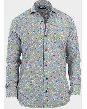 Maceoo Apos;S Einstein Video Game Stretch Sport Shirt - Blue