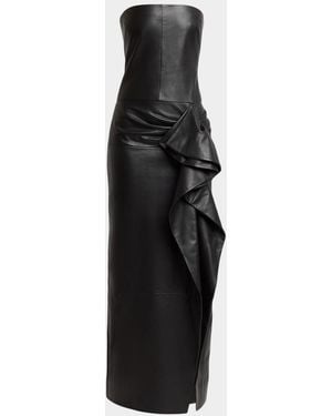Proenza Schouler Alonna Strapless Leather Dress - Black