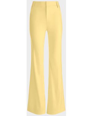 Alice + Olivia Lula Linen-Blend Flare Pants - Yellow