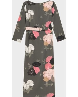 BERNADETTE Luce Floral-Print Belted Midi Dress - Multicolor
