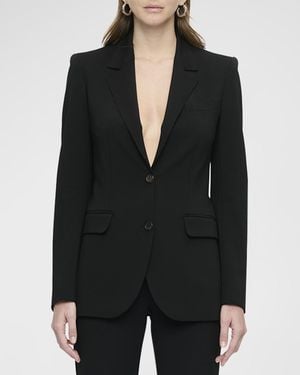 Callas Milano Andre Single-Breasted Topstitch Blazer - Black
