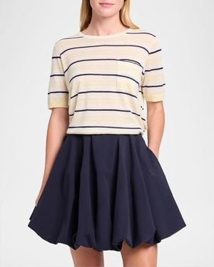 Twp Striped Cashmere T-Shirt - White