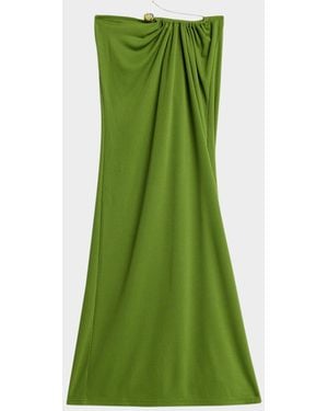 Christopher Esber Crystal-Pin Rib Maxi Skirt - Green