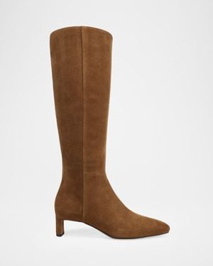 Vince Lilith Suede Knee-High Kitten-Heel Boots - Brown