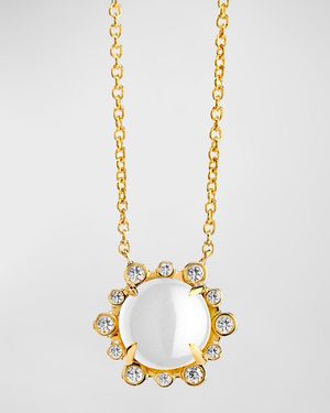 Syna 18K Gemstone And Champagne Diamond Pendant Necklace - Metallic