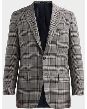 Kiton Apos;S Plaid Cashmere Sport Coat - Gray