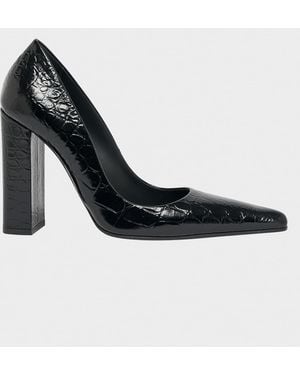 Alaïa Crocodile Printed Leather Pumps - Black