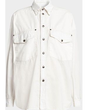 Versace Jeans Couture La Vacanza Cotton Poplin Utility Shirt - Natural