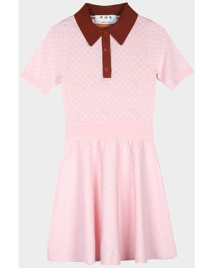 Ph5 Joshua Pointelle-Knit Mini Shirtdress - Pink