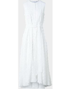 Akris Punto Dot Applique Techno Georgette Midi Dress - White