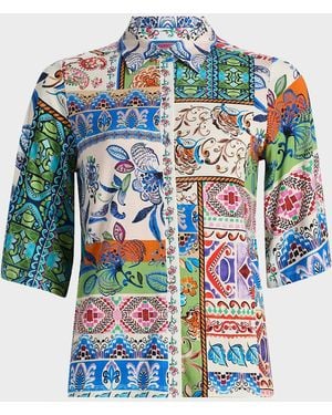 Johnny Was The Janie Printed Shirt - Blue