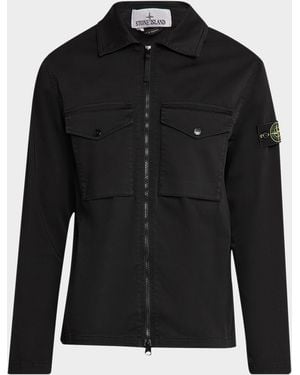 Stone Island Apos;S Full-Zip Overshirt - Black