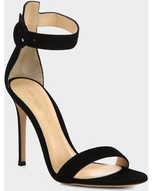 Gianvito Rossi Portofino Suede Sandals - Black