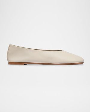 Bernardo Meredith Leather Ballerina Flats - Natural