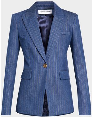 Veronica Beard Naira Striped Dickey Jacket - Blue