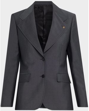 Versace Single-Breasted Jacket - Blue