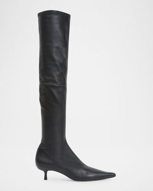 Jonathan Simkhai Joni Stretch Leather Over-The-Knee Boots - Black