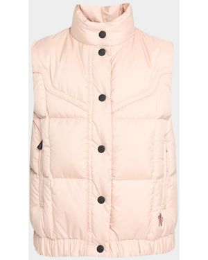 Moncler Doucy Down-Fill Quilted Vest - Natural