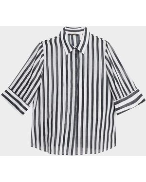 Kobi Halperin Jolie Striped Cotton Blouse - Blue