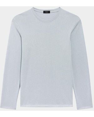 Theory Essential Long-Sleeved Crewneck T-Shirt - White