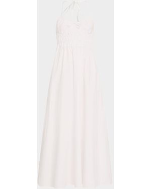 Solid & Striped The Lolita Cotton Halter Midi Dress - White