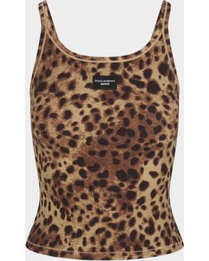 Dolce & Gabbana x SKIMS Cotton Rib Tank - Brown