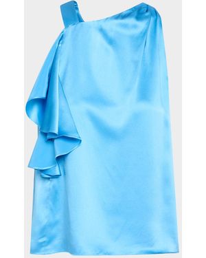 Ramy Brook Danielle Sleeveless Ruffle Blouse - Blue