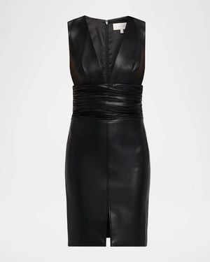Toccin Dash Plunging Ruched Bodycon Mini Dress - Black