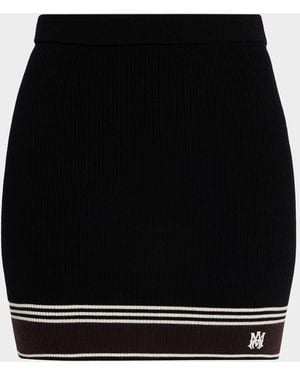 Amiri Ma Stripe Rib Mini Skirt - Black