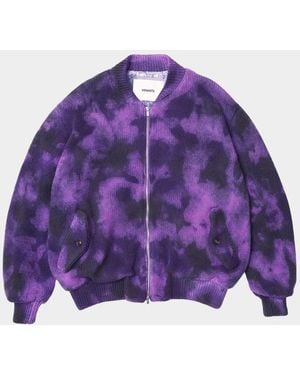 vowels Apos;S Tie-Dye Knit Bomber Jacket - Purple