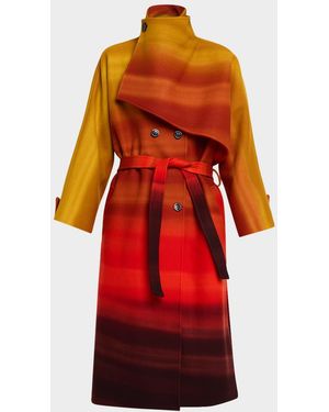 Libertine California Sunset New Wave Double-Breasted Coat - Red