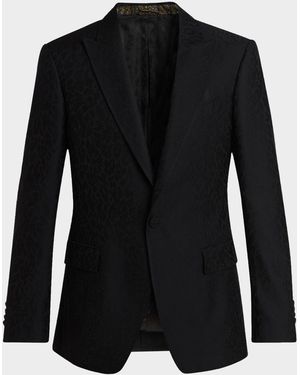 Etro Apos;S Leopard-Jacquard Single-Breasted Sport Coat - Black