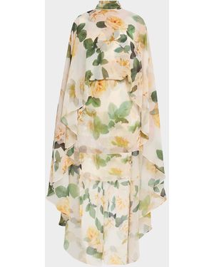 Emanuel Ungaro Fiona Draped Floral-Print Mini Dress - Metallic