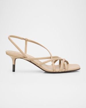 Brunello Cucinelli 50Mm Monili Strappy Leather Sandals - Brown