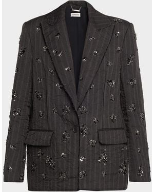 Jonathan Simkhai Murphy Sequined Pinstripe Blazer - Black