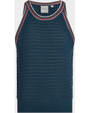 Varley Aberg Pointelle-Knit Tank Top - Blue